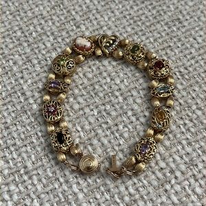 Vintage Richard Klein(kljci) 10k Multi Slide Charm Bracelet